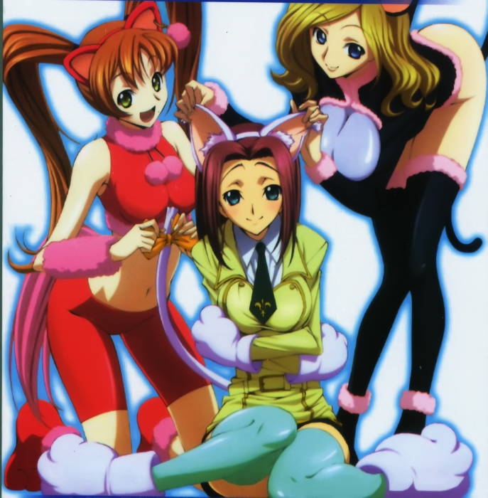 kouzuki kallen, shirley fenette, and milly ashford (code geass) drawn by tabata_hisayuki