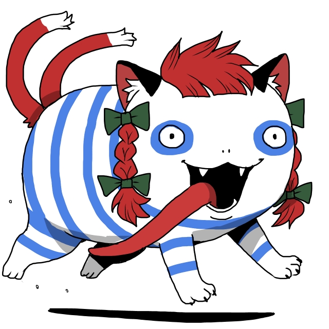 kaenbyou rin and jailcat (touhou and 2 more) drawn by onikobe_rin