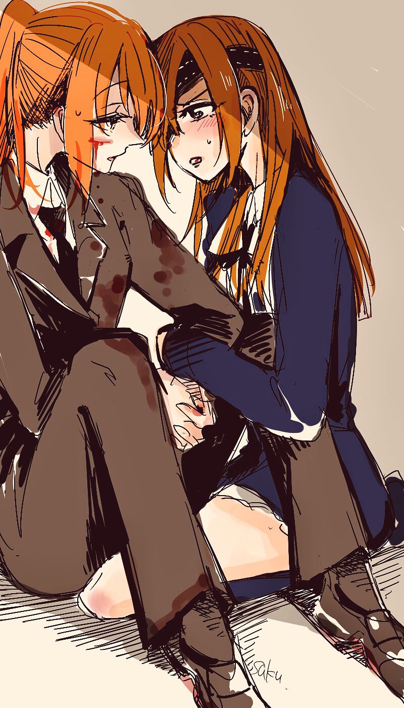 fujimaru ritsuka and ophelia phamrsolone (fate and 1 more) drawn by saku_(amespi)