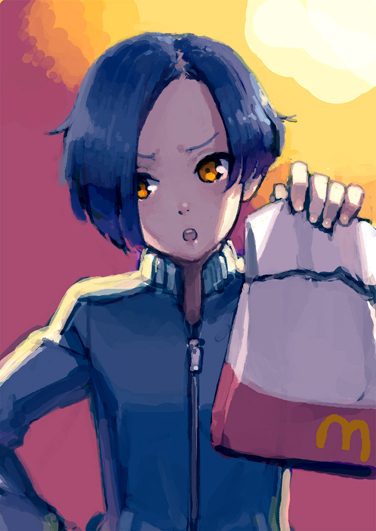 kobayakawa rinko (mcdonald's and 1 more) drawn by enkyo_yuuichirou