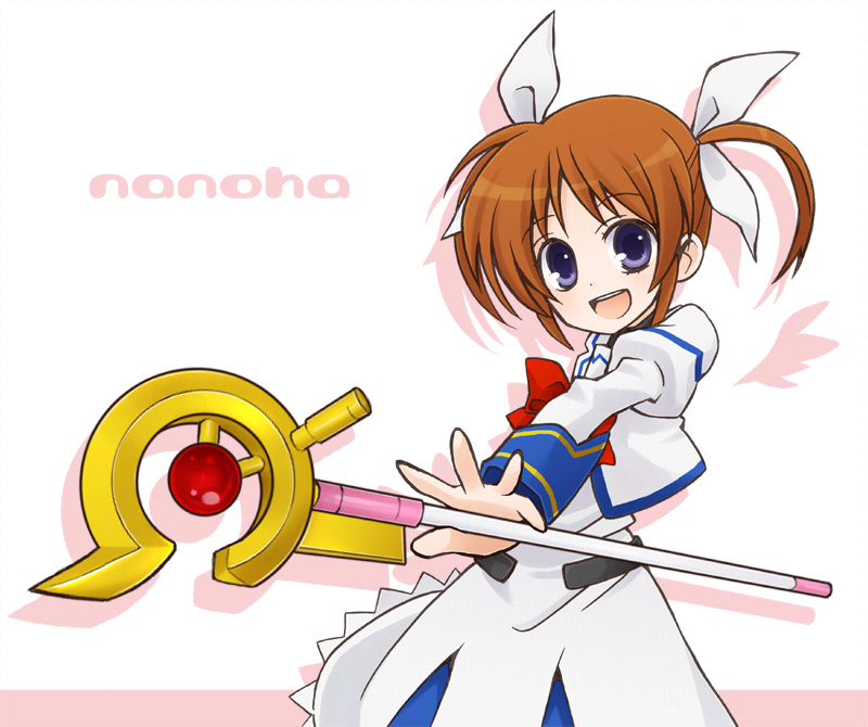 takamachi nanoha and raising heart (lyrical nanoha and 1 more) drawn by kamoi_hayato