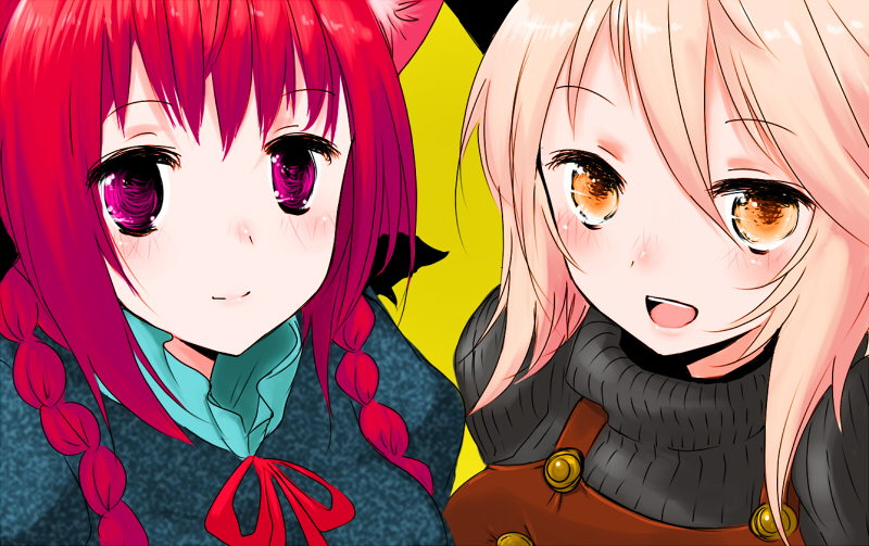 kaenbyou rin and kurodani yamame (touhou) drawn by han_(jackpot)