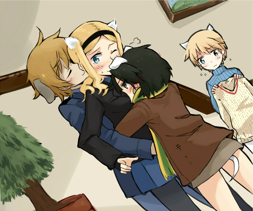 nikka edvardine katajainen, kanno naoe, waltrud krupinski, and aleksandra i. pokryshkin (world witches series and 1 more) drawn by chikiso