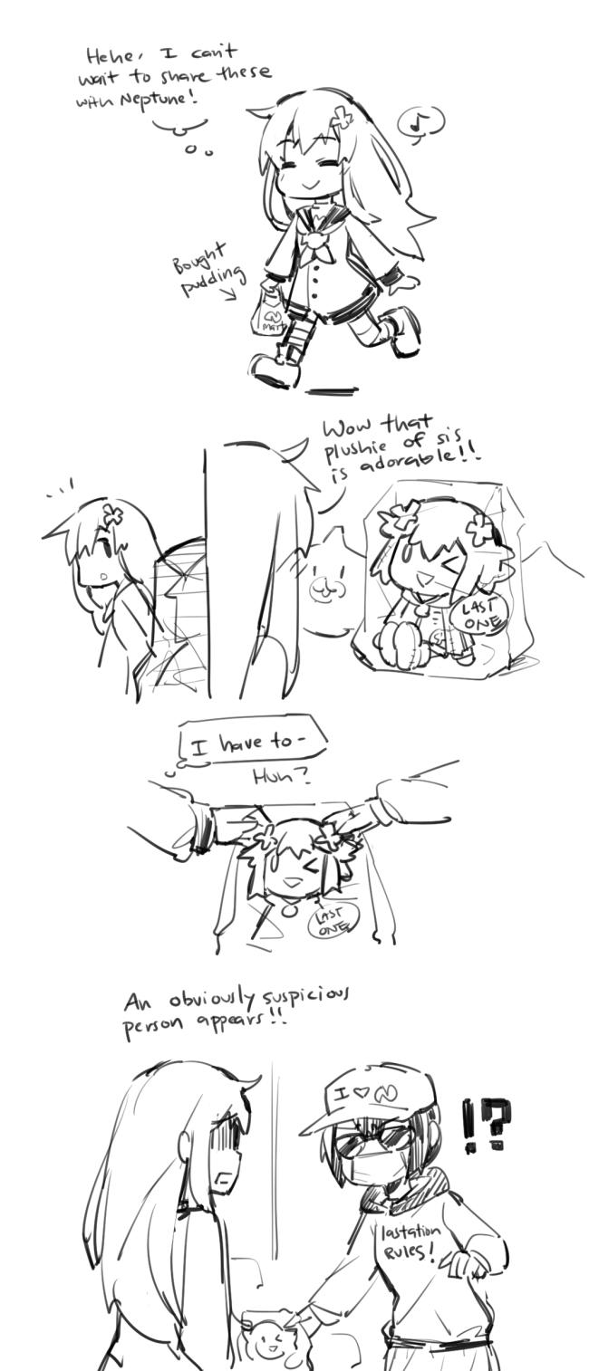 neptune, noire, and nepgear (neptune and 1 more) drawn by ge-b