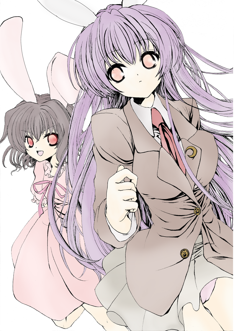 reisen udongein inaba and inaba tewi (touhou) drawn by rakueru