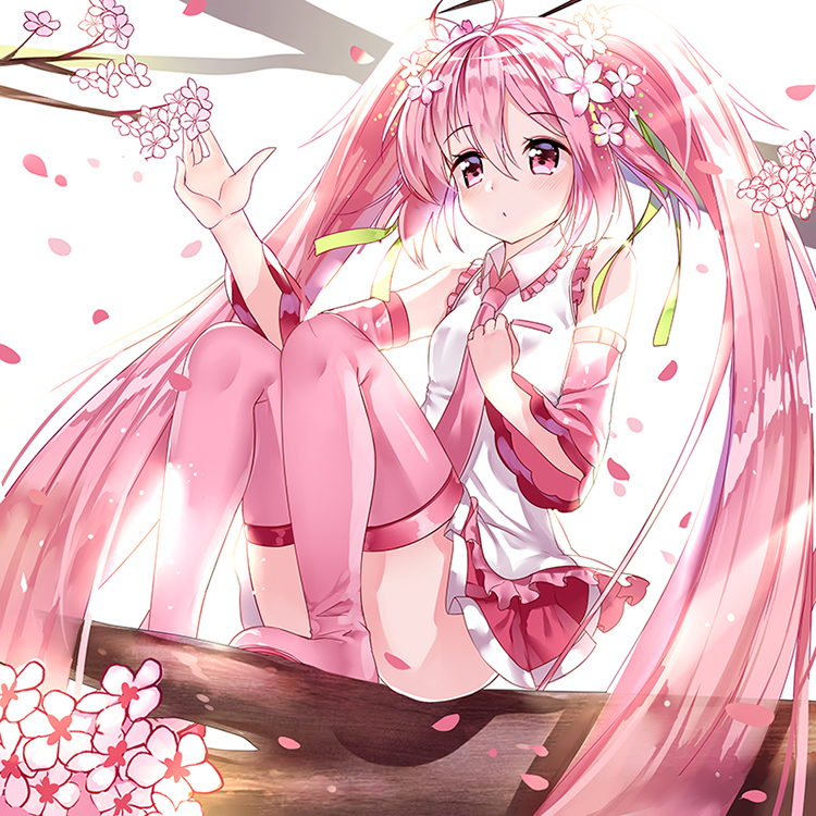 hatsune miku and sakura miku (vocaloid) drawn by gendo0032