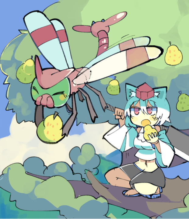 inubashiri momiji and yanma (touhou and 1 more) drawn by baron_(x5qgeh)