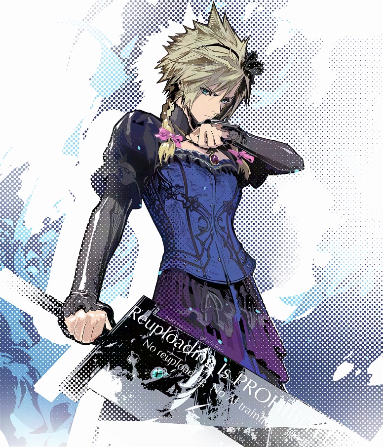 cloud strife (final fantasy and 2 more) drawn by cofffee