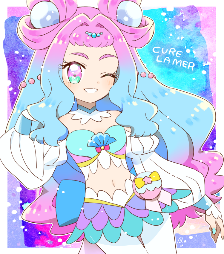 laura la mer and cure la mer (precure and 1 more) drawn by bebe_0620