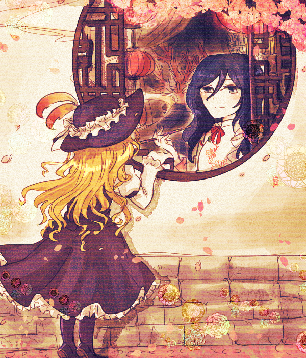 jacket girl and label girl (touhou) drawn by owannu
