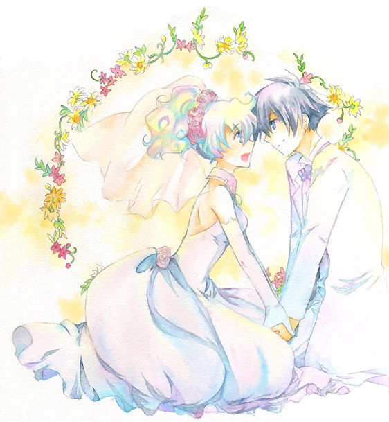 nia teppelin and simon (tengen toppa gurren lagann) drawn by satsu