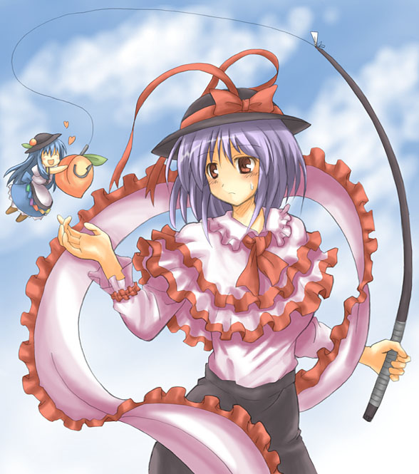 hinanawi tenshi and nagae iku (touhou) drawn by hino_ryuu