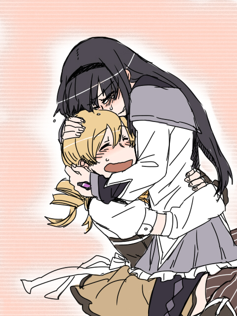 akemi homura and tomoe mami (mahou shoujo madoka magica) drawn by torinone