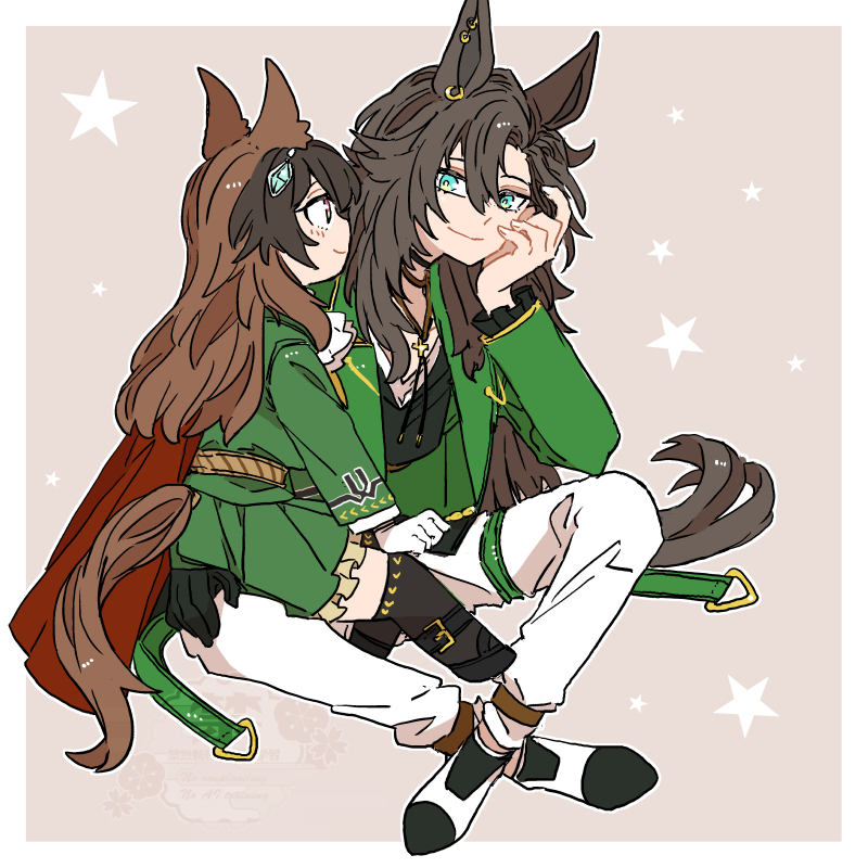 symboli rudolf and speed symboli (umamusume) drawn by asuka_(junerabitts)