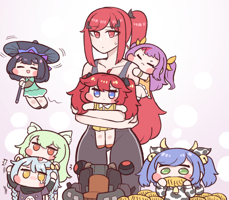 may of doom, night angel, banshee, daika, sylphid, and 2 more (last origin) drawn by bulga
