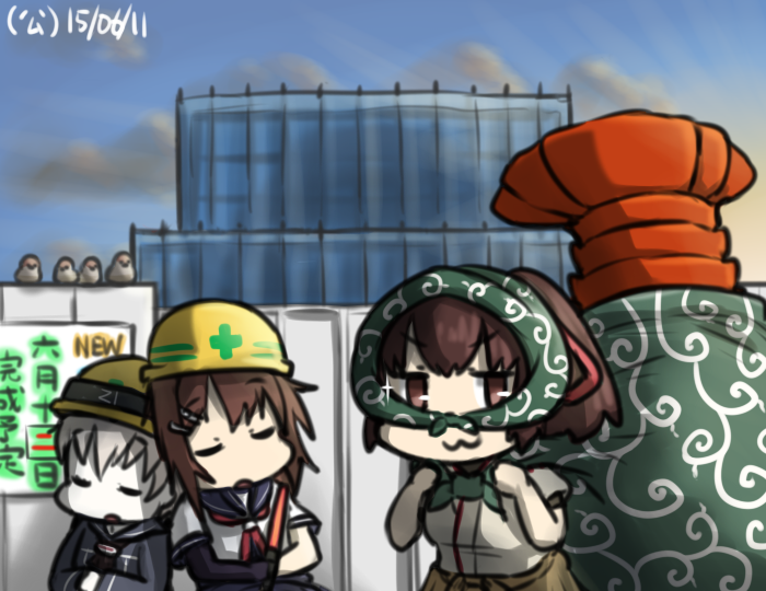 z1 leberecht maass, ise, furutaka, and furutaka kai ni (kantai collection) drawn by hamu_koutarou