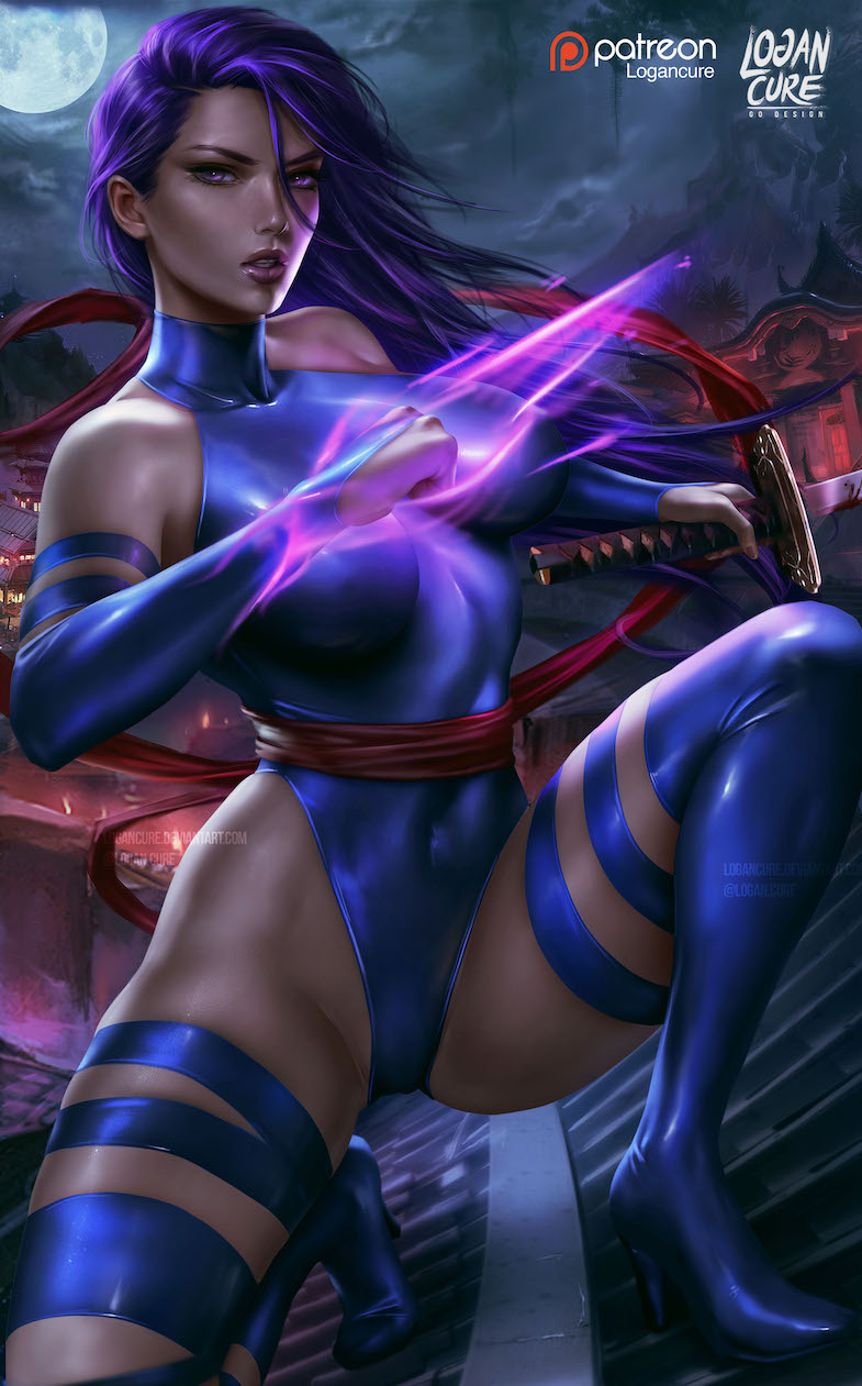 psylocke (marvel and 1 more) drawn by logan_cure
