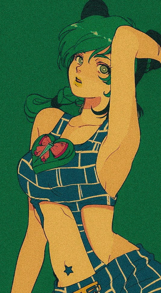 kujo jolyne (jojo no kimyou na bouken and 1 more) drawn by pikurusu