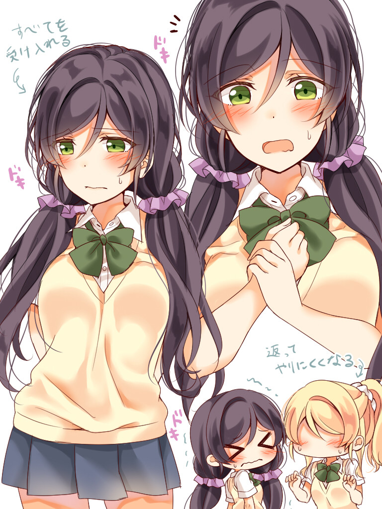 tojo nozomi and ayase eli (love live! and 1 more) drawn by mogu_(au1127)