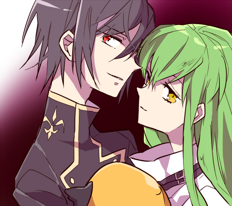 c.c., lelouch vi britannia, and cheese-kun (code geass and 1 more) drawn by makiko