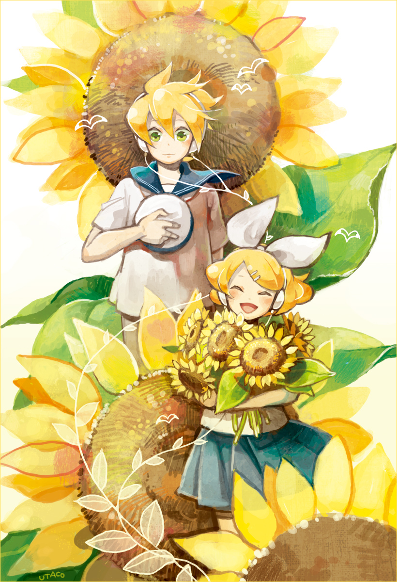 kagamine rin and kagamine len (vocaloid) drawn by utacoco