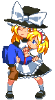 kirisame marisa and alice margatroid (touhou) drawn by hachi_(8bit_canvas)