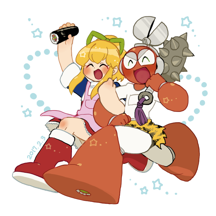roll and cut man (mega man and 1 more) drawn by harvest88