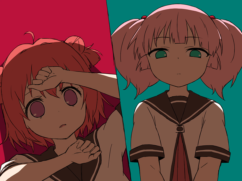 akaza akari and yoshikawa chinatsu (yuruyuri) drawn by saiko_dagashi