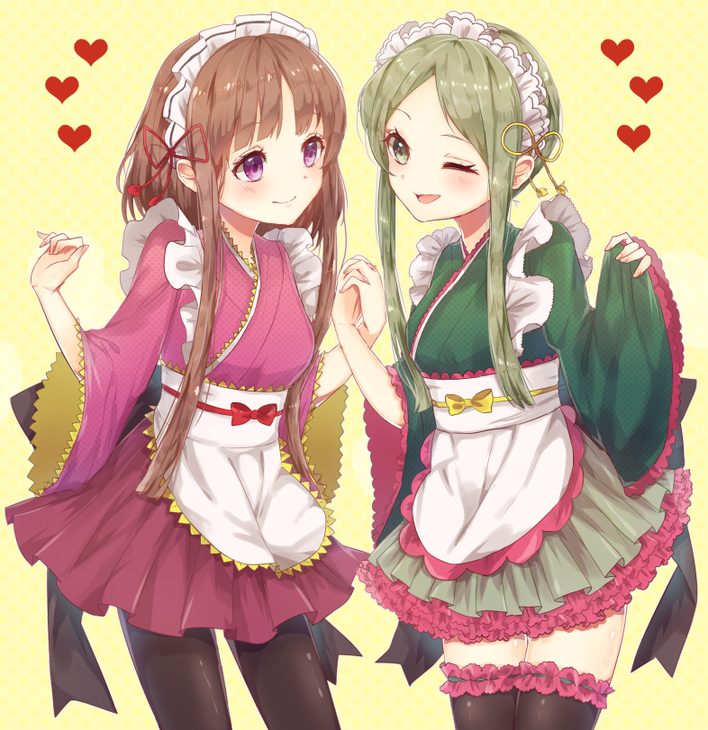 nishida satono and teireida mai (touhou) drawn by konnyaku_(yuukachan_51)