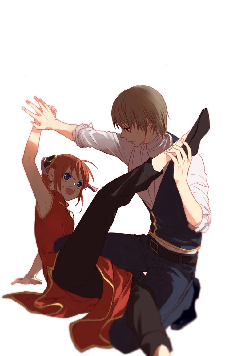 kagura and okita sougo (gintama) drawn by loli_bushi