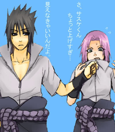 haruno sakura and uchiha sasuke (naruto and 1 more) drawn by aroe_(helium_plan)