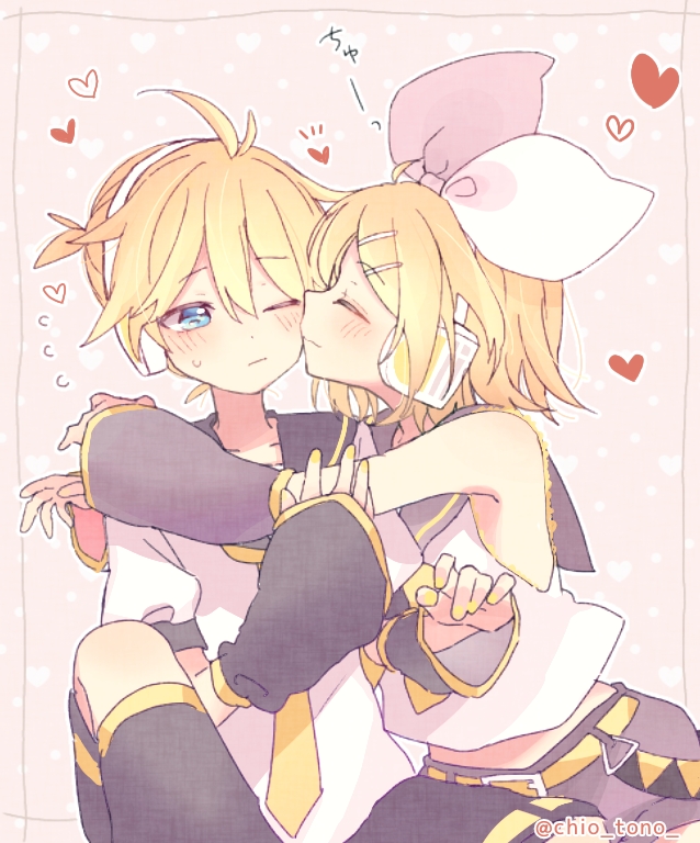 kagamine rin and kagamine len (vocaloid) drawn by tono_kabeuchi