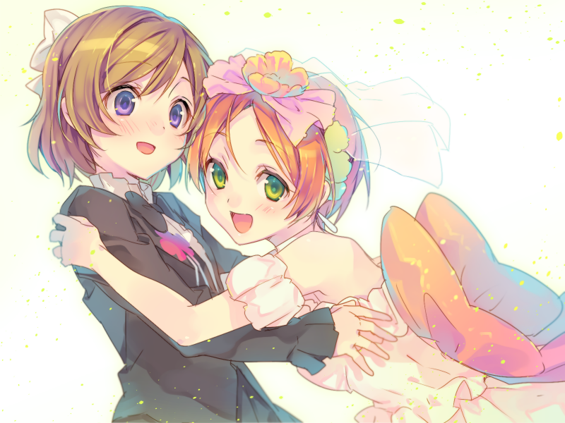 hoshizora rin and koizumi hanayo (love live! and 1 more) drawn by nat_latework