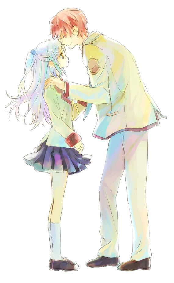 tachibana kanade and otonashi yuzuru (angel beats!) drawn by mooche