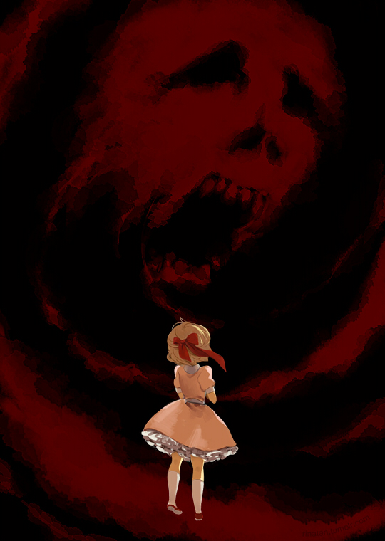 paula and giygas (mother and 1 more) drawn by rina_(rinatan)