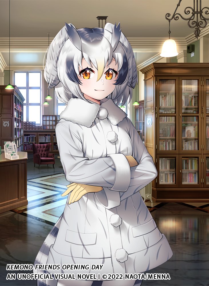 northern white-faced owl (kemono friends and 1 more) drawn by menna_(0012)