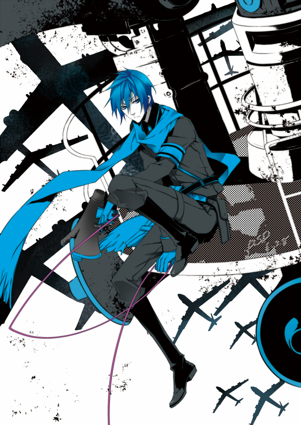 kaito (vocaloid and 1 more) drawn by psd_(psdgai)