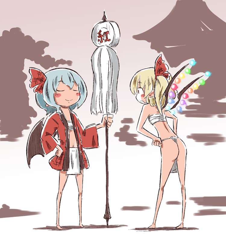 remilia scarlet and flandre scarlet (touhou) drawn by sonson_(eleven)