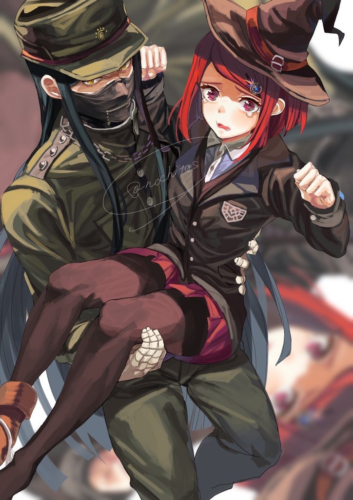 yumeno himiko and shinguji korekiyo (danganronpa and 1 more) drawn by nochita_shin