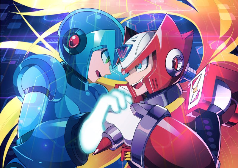 zero and x (mega man and 1 more) drawn by guutara
