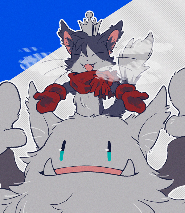 moogle and cait sith (final fantasy and 3 more) drawn by coffinsmokes