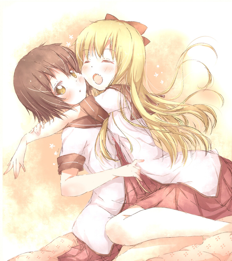 toshinou kyouko and funami yui (yuruyuri) drawn by kuma_(happylocation)