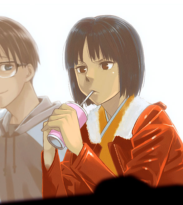 ryougi shiki and kokutou mikiya (kara no kyoukai) drawn by mori_(unknown.)