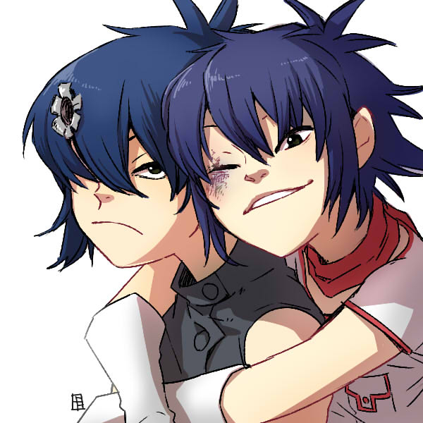noodle and cyborg noodle (gorillaz) drawn by a-ka