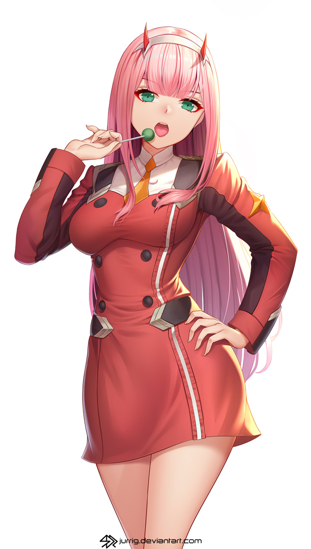 zero two (darling in the franxx) drawn by jurrig