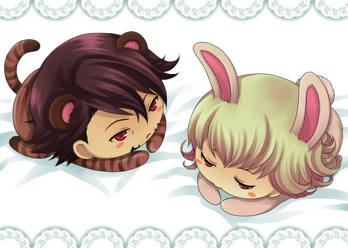 barnaby brooks jr., kaburagi t. kotetsu, ebitetsu, and ourobunny (tiger & bunny) drawn by kuso-taisa