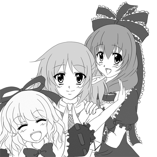 mizuhashi parsee, kagiyama hina, and medicine melancholy (touhou) drawn by yonpachi