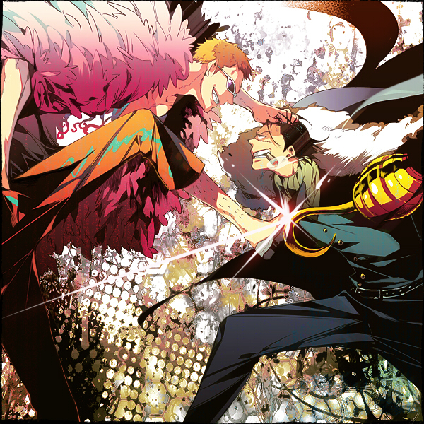 donquixote doflamingo and crocodile (one piece) drawn by futaba_hazuki