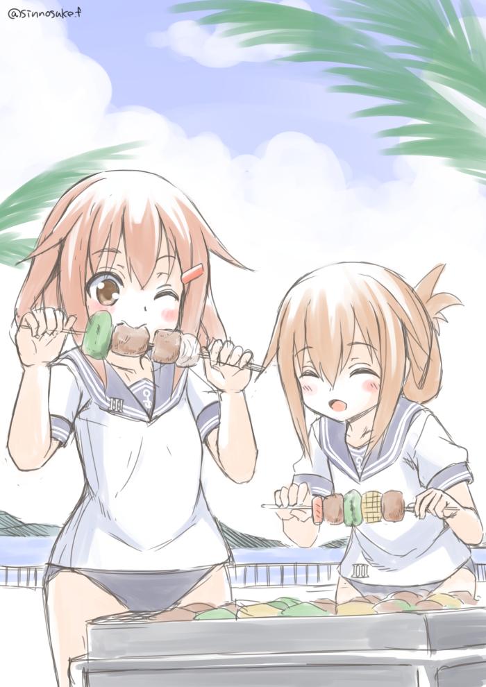 inazuma and ikazuchi (kantai collection) drawn by fujishima_shinnosuke