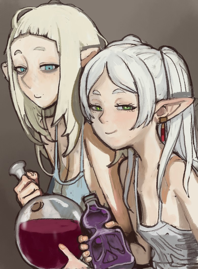 frieren and bakara (sousou no frieren and 1 more) drawn by mossacannibalis